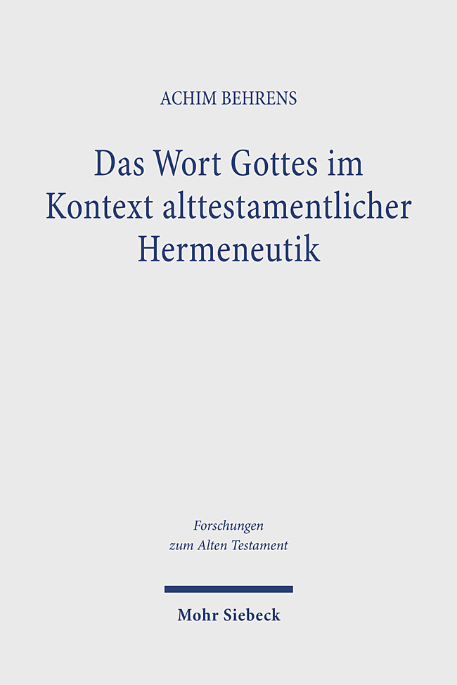 Das Wort Gottes im Kontext alttestamentlicher Hermeneutik main product photo
