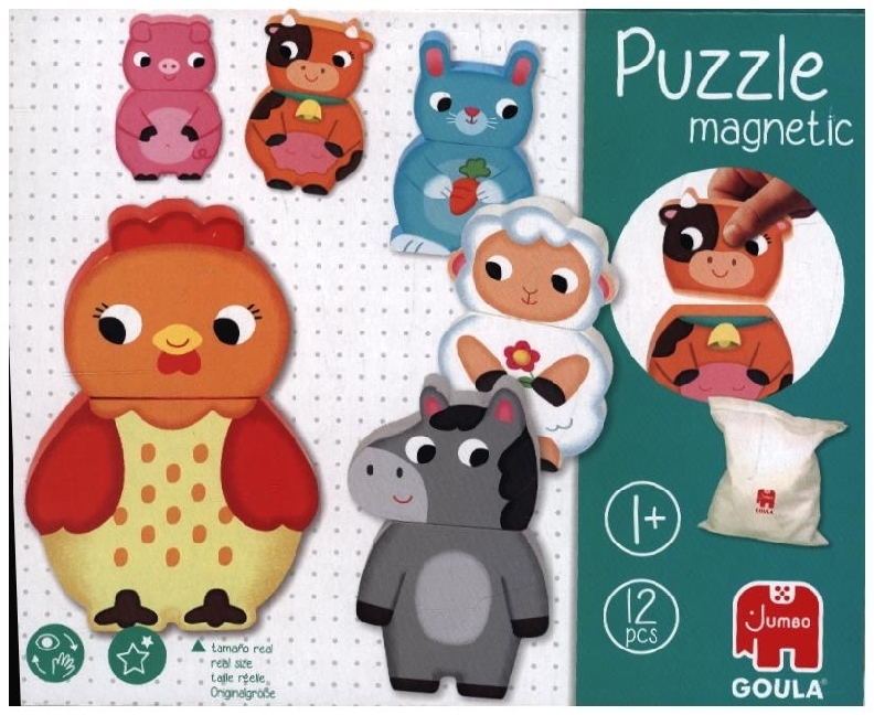 GOULA Magnetisches Holzpuzzle Bauernhof main product photo