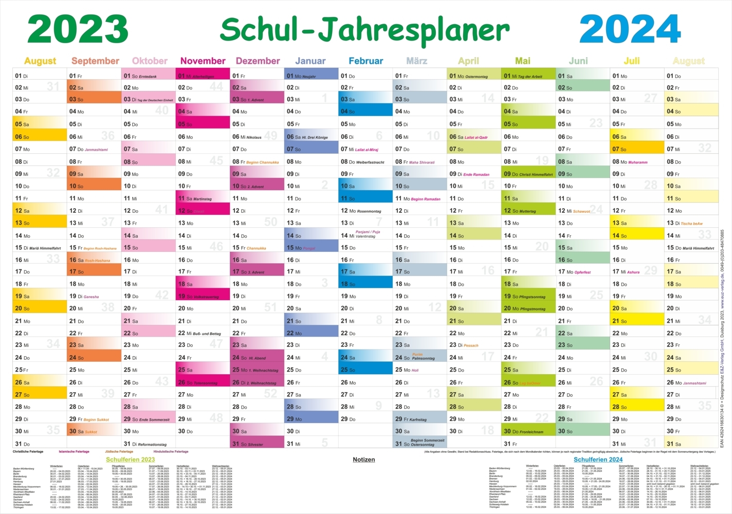 Schul-Jahresplaner 2023/2024-Set main product photo