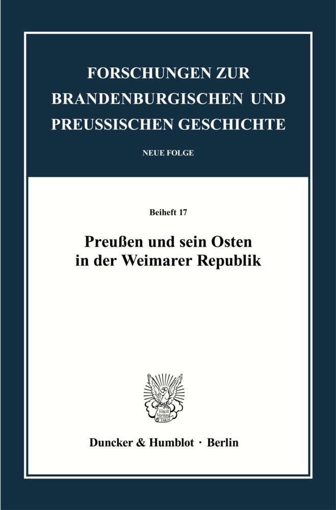 Preußen und sein Osten in der Weimarer Republik. main product photo