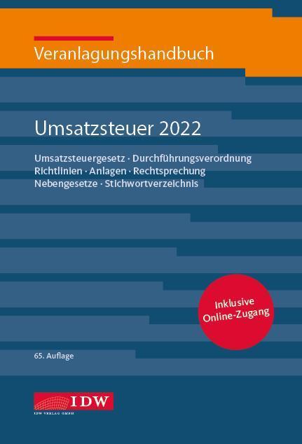 Veranlagungshandb. Umsatzsteuer 2022, 65. A., m. 1 E-Book, m. 1 Buch main product photo