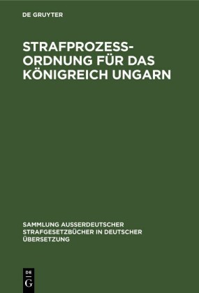 Strafprozess-Ordnung für das Königreich Ungarn
