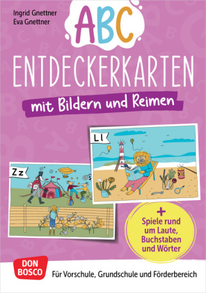 Abc-Entdeckerkarten mit Bildern und Reimen