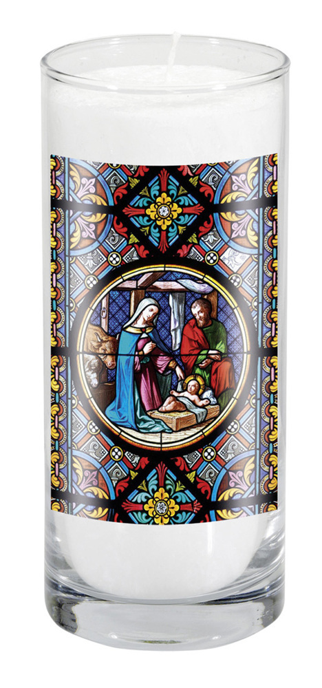 Palmwachskerze im Glas »Christi Geburt« main product photo