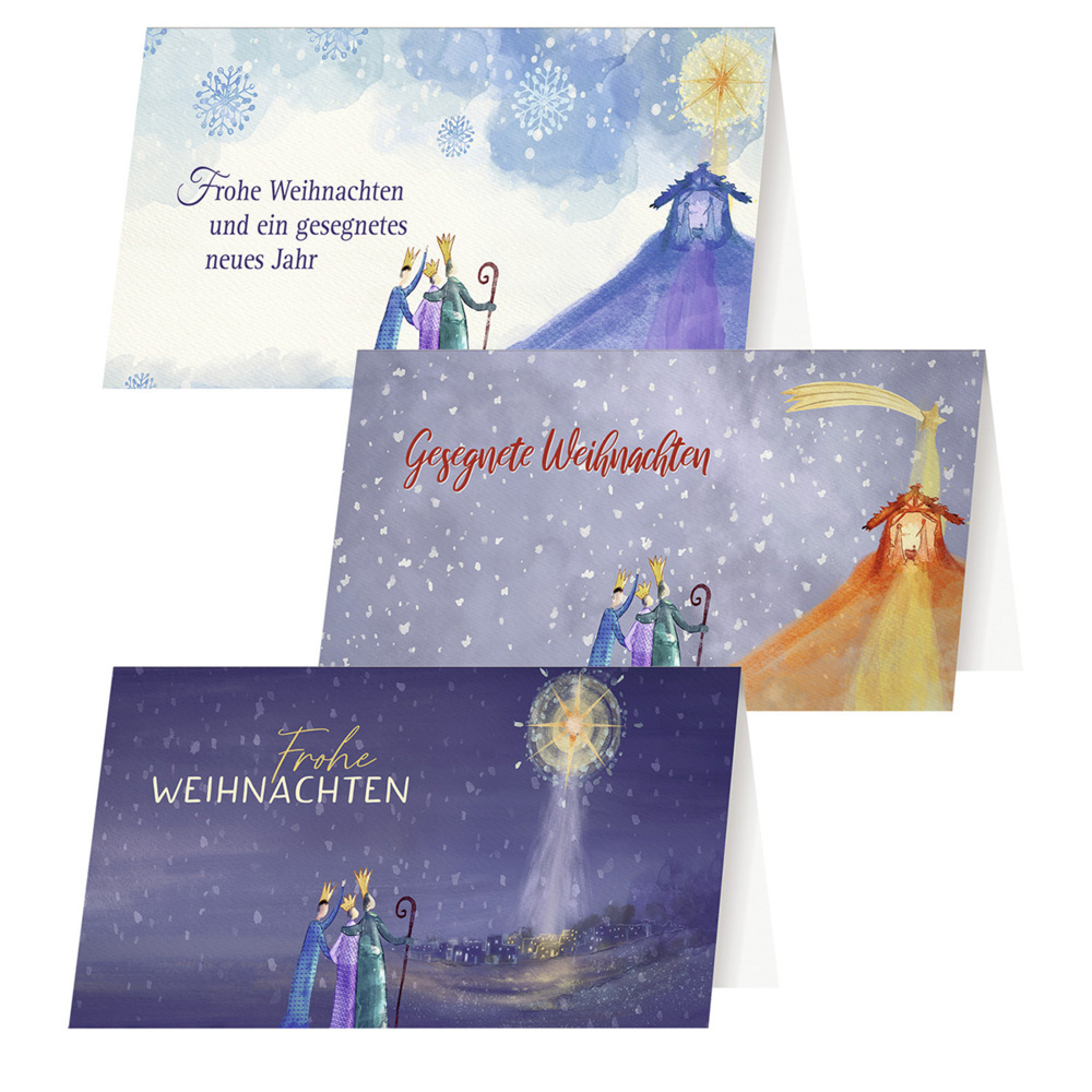 3er-Set Grußkarten DIN lang »Gesegnete Weihnachten« main product photo
