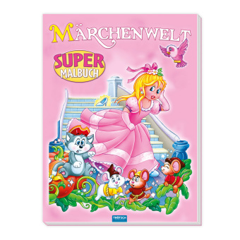TRÖTSCH - Supermalbuch Märchenwelt | Zauberhaftes Malbuch mit 48 farbigen Malvorlagen beliebter Märchenfiguren. Ausmalbuch für Buntstifte, Wasserfarben und Wachsmalstifte | Ab 3 Jahren