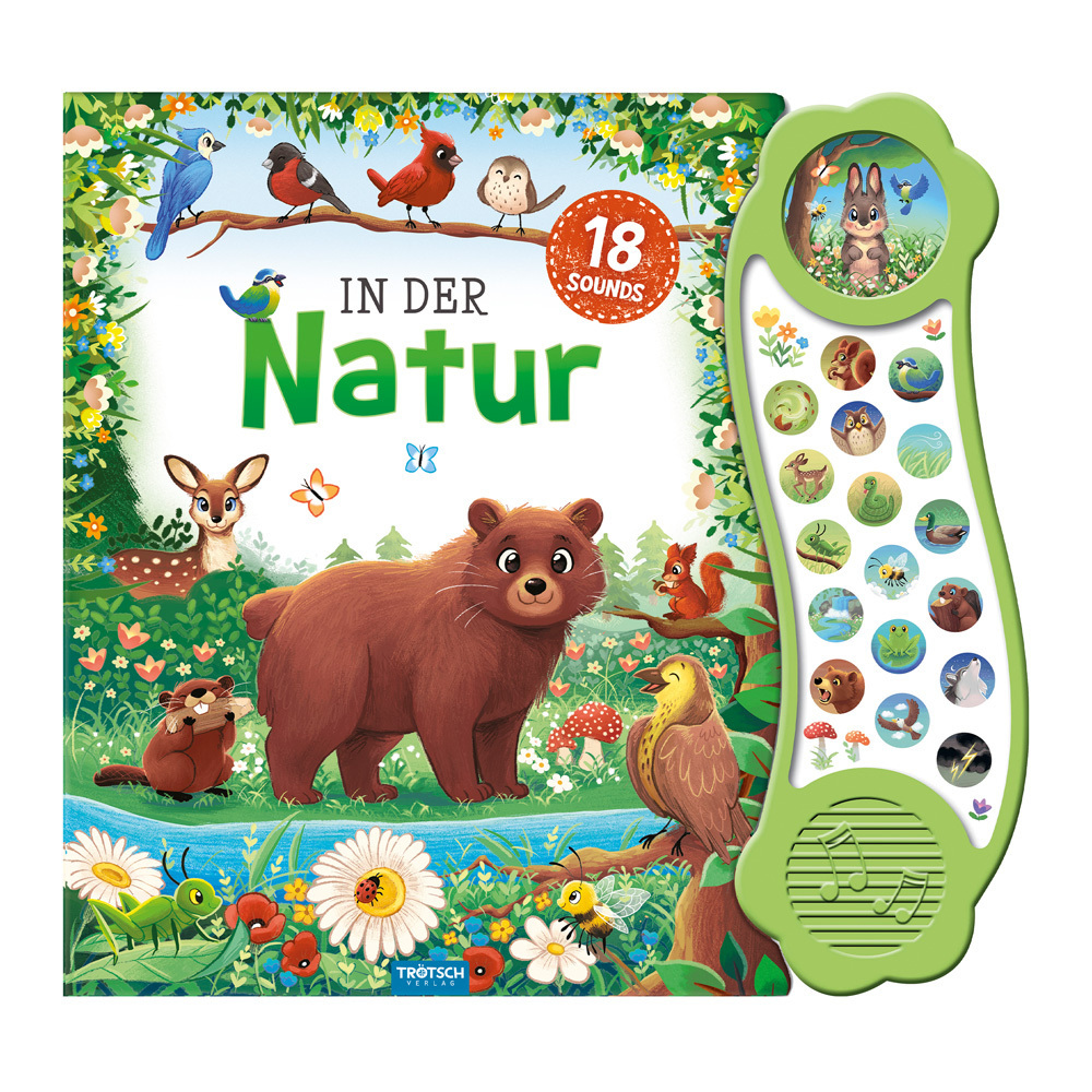 TRÖTSCH - Soundbuch "In der Natur" | Interaktives Soundbuch mit 18 realistischen Geräuschen aus der Natur, zauberhaften Illustrationen und eingängigen Reimen für die Kleinsten | Ab 18 Monaten main product photo