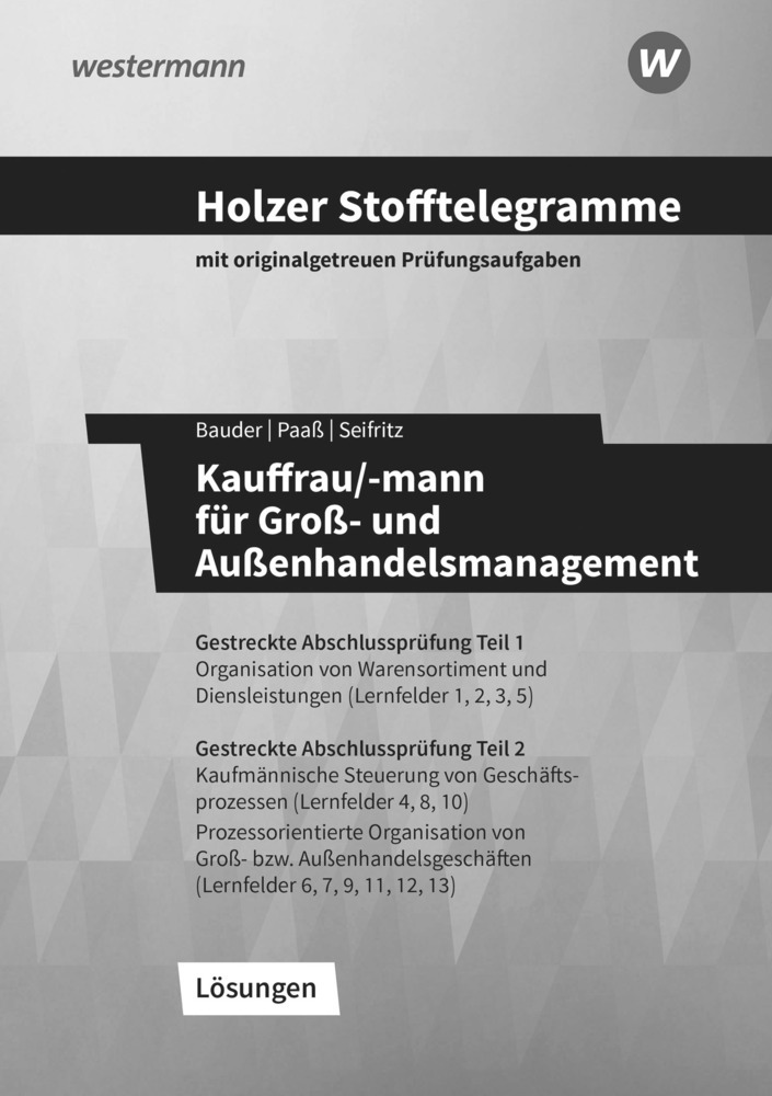Holzer Stofftelegramme Kauffrau/-mann für Groß- und Außenhandelsmanagement main product photo