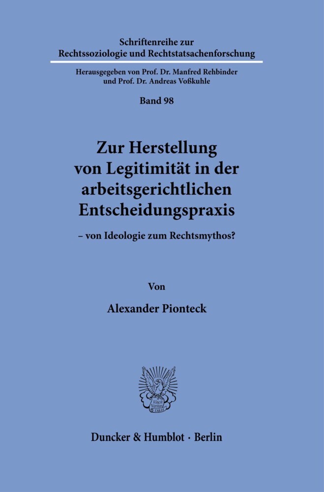 Zur Herstellung von Legitimität in der arbeitsgerichtlichen Entscheidungspraxis main product photo