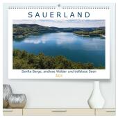 Sauerland - sanfte Berge, endlose Wälder und tiefblaue Seen (hochwertiger Premium Wandkalender 2024 DIN A2 quer), Kunstdruck in Hochglanz