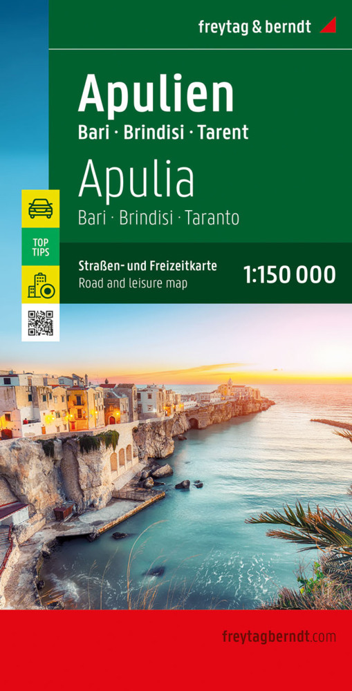 Apulien, Straßen- und Freizeitkarte 1:150.000, freytag & berndt main product photo
