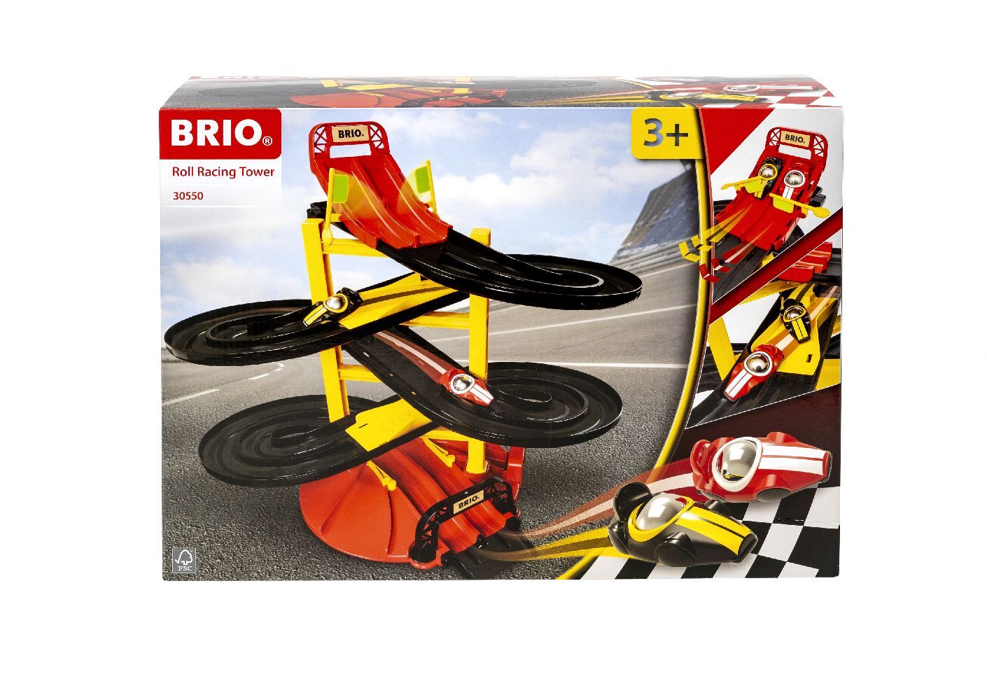 Rennbahn-Turm mit zwei Rennwagen main product photo