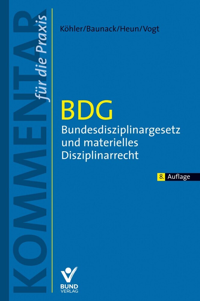 BDG - Bundesdisziplinargesetz und materielles Disziplinarrecht main product photo