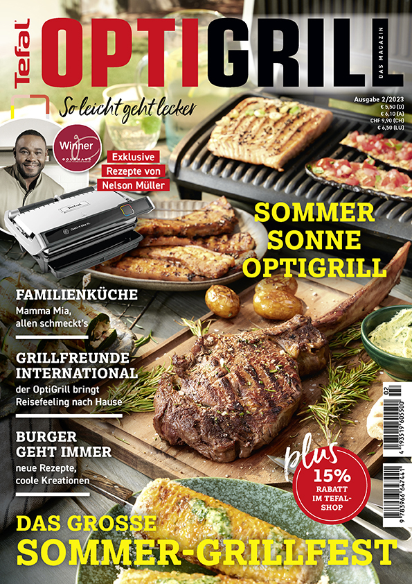 OptiGrill Magazin: So leicht geht lecker. Das grosse Sommer-Grillfest. Exklusive Rezepte von Nelson Müller und Benni Hetterich "Der OptiGriller" main product photo