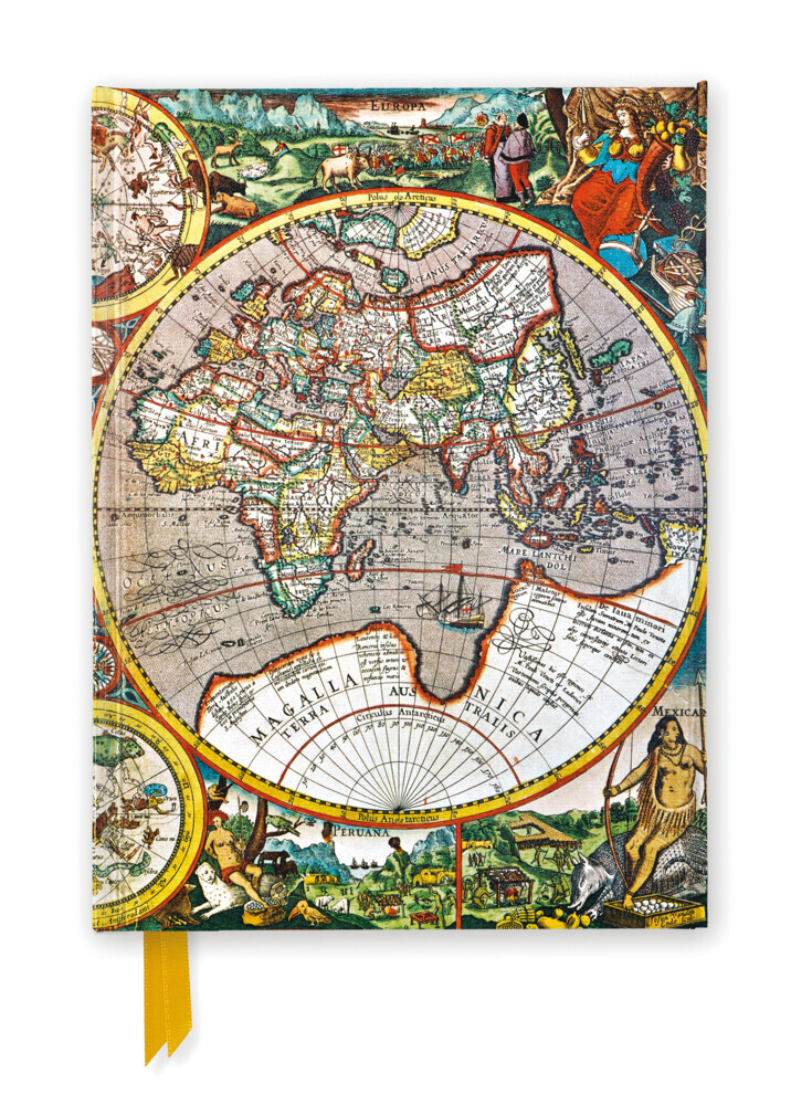 Premium Notizbuch DIN A5: Pieter van den Keere, Antike Weltkarte main product photo