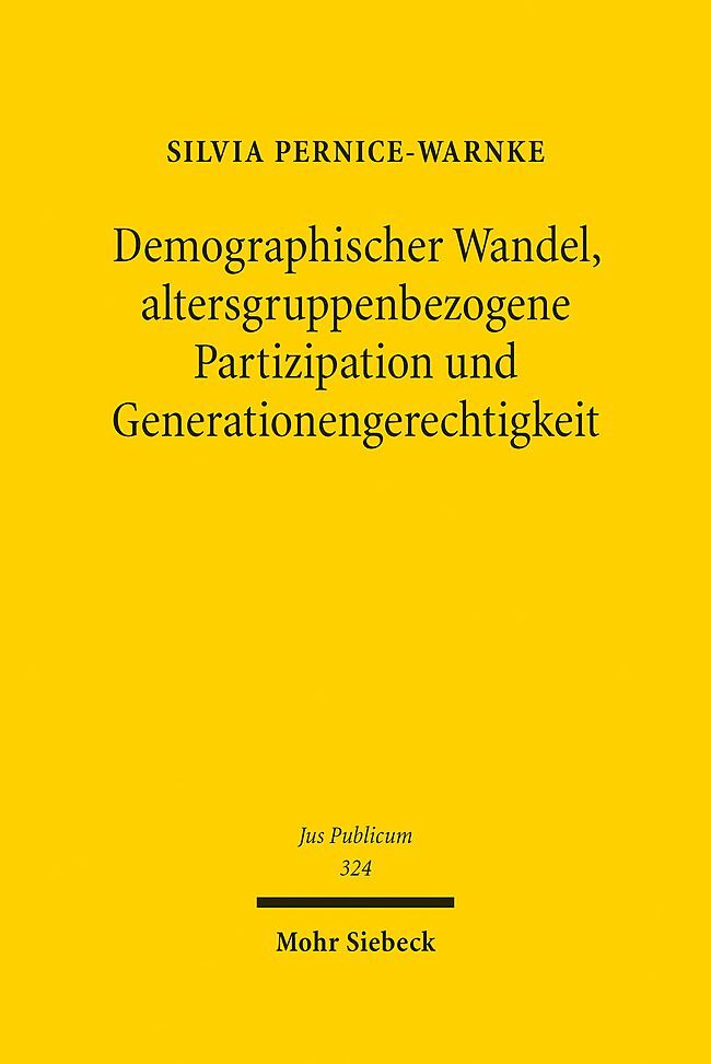 Demographischer Wandel, altersgruppenbezogene Partizipation und Generationengerechtigkeit main product photo