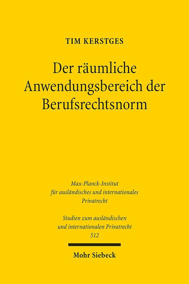 Der räumliche Anwendungsbereich der Berufsrechtsnorm main product photo