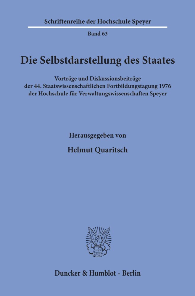 Die Selbstdarstellung des Staates. main product photo