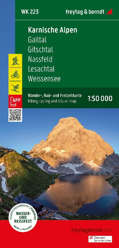 Karnische Alpen, Wander-, Rad- und Freizeitkarte 1:50.000, freytag & berndt, WK 223 main product photo