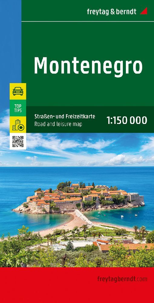 Montenegro, Straßen- und Freizeitkarte 1:150.000, freytag & berndt main product photo