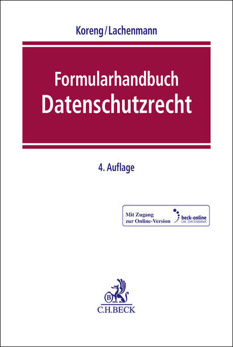 Formularhandbuch Datenschutzrecht, m. 1 Buch, m. 1 Online-Zugang main product photo