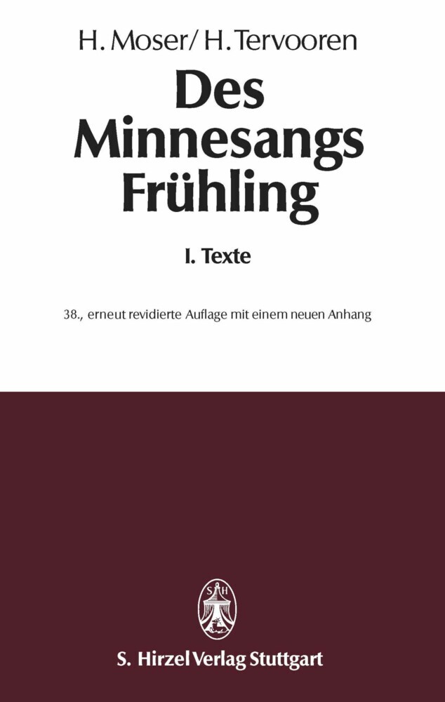 Des Minnesangs FrühlingBand I: Texte main product photo