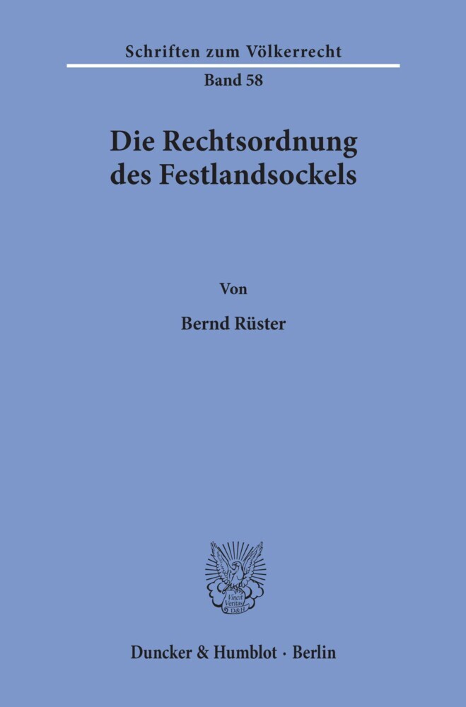 Die Rechtsordnung des Festlandsockels. main product photo