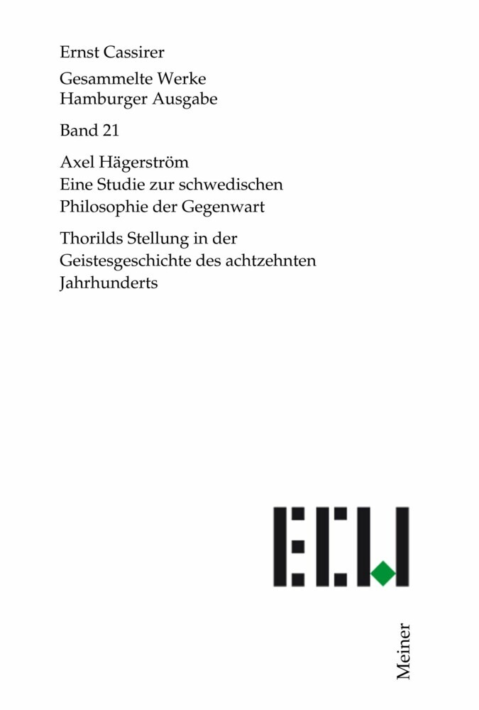 Axel Hägerström. Eine Studie zur schwedischen Philosophie der Gegenwart main product photo
