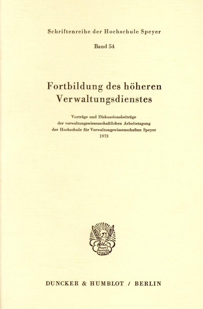 Fortbildung des höheren Verwaltungsdienstes. main product photo