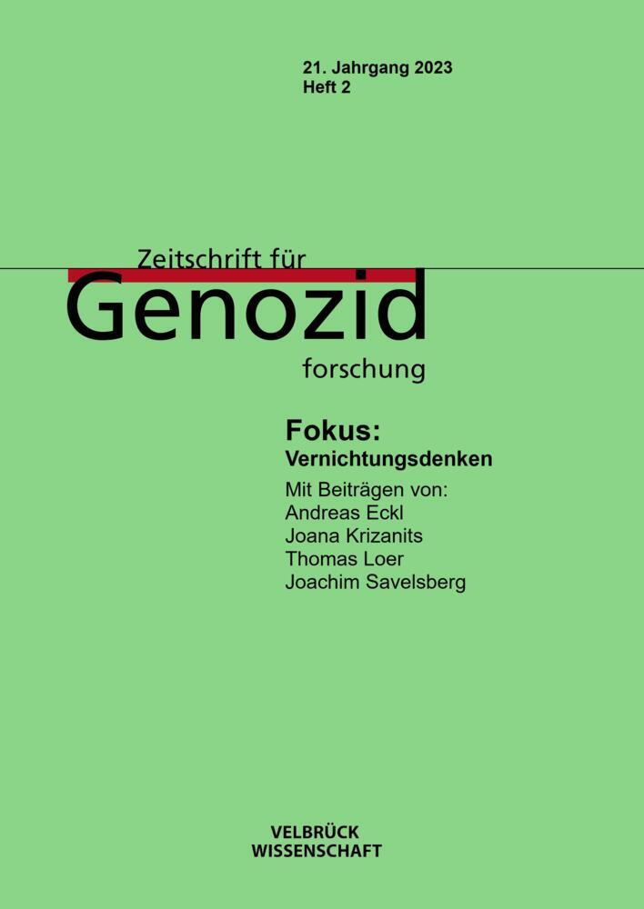 Zeitschrift für Genozidforschung 21. Jahrgang 2023, Heft 2 main product photo