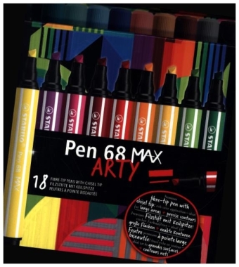 STABILO Pen 68 MAX - ARTY - 18er Pack - mit 18 verschiedenen Farben