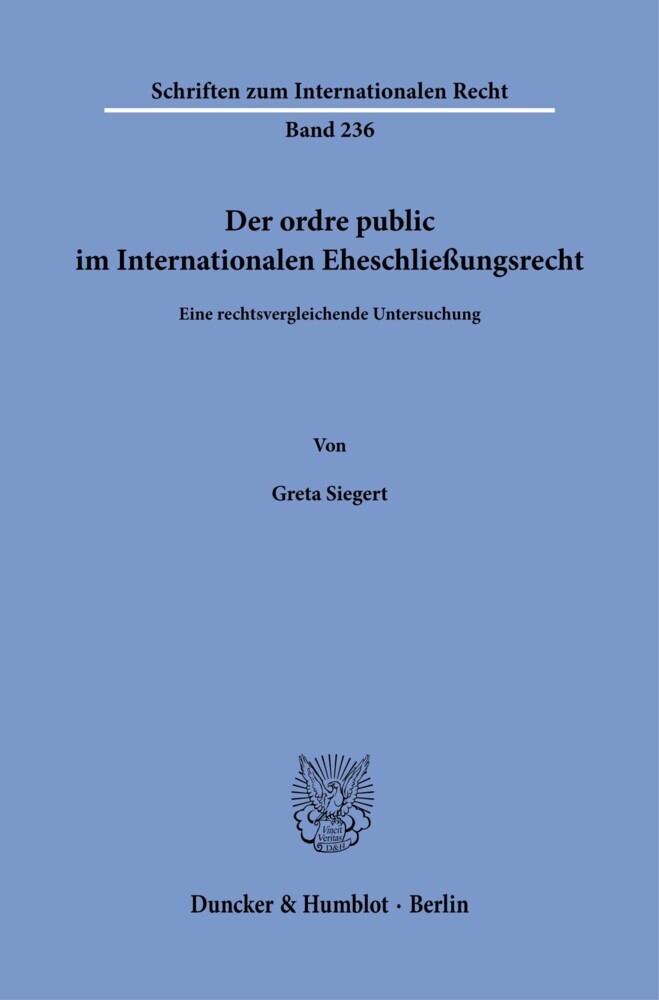 Der ordre public im Internationalen Eheschließungsrecht. main product photo