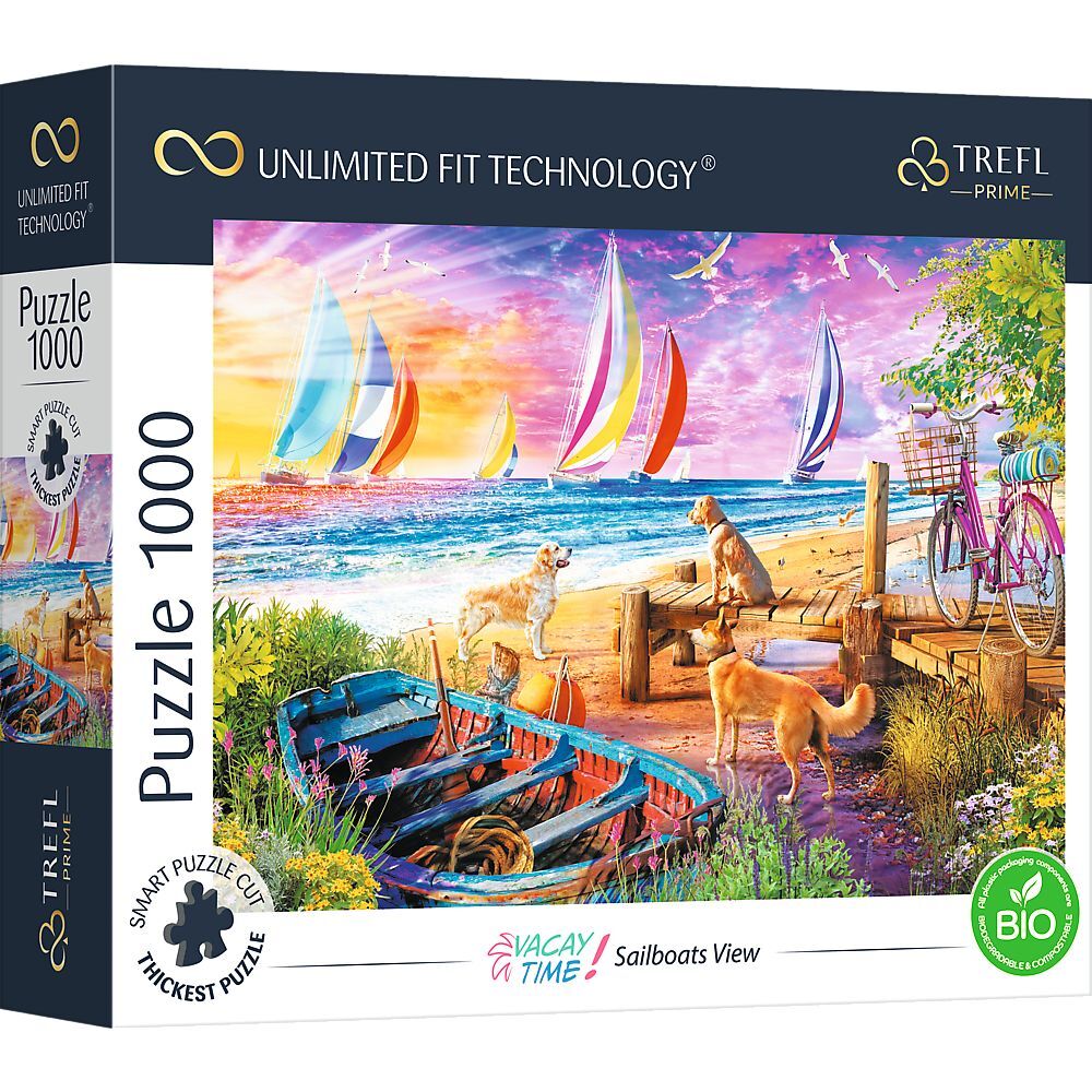 UFT Puzzle 1000 - Vacay Time: Blick auf Segelboote main product photo