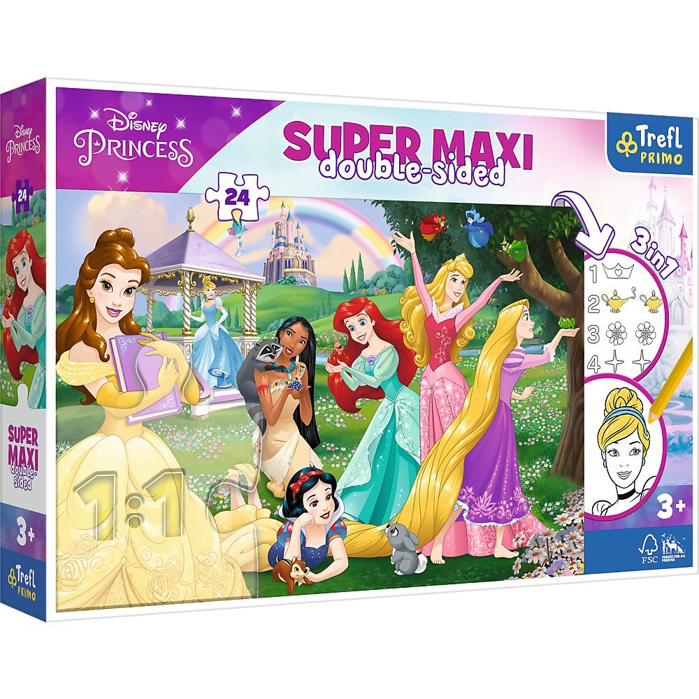 Primo Super Maxi Puzzle 24 Teile und Malvorlage Disney Princess main product photo