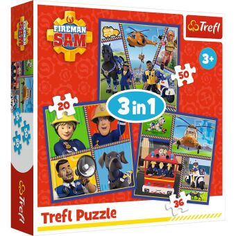 3 in 1 Puzzle  Feuerwehrmann Sam