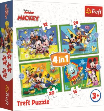 4 in 1 Puzzle 12,15, 20, 24 Teile  Mickey Mouse und Freunde