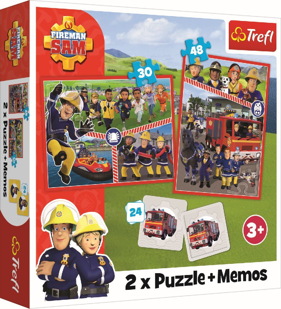2 in 1 Puzzles + Memos Feuerwehrmann Sam main product photo