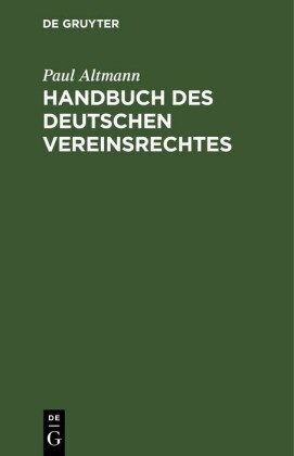 Handbuch des deutschen Vereinsrechtes