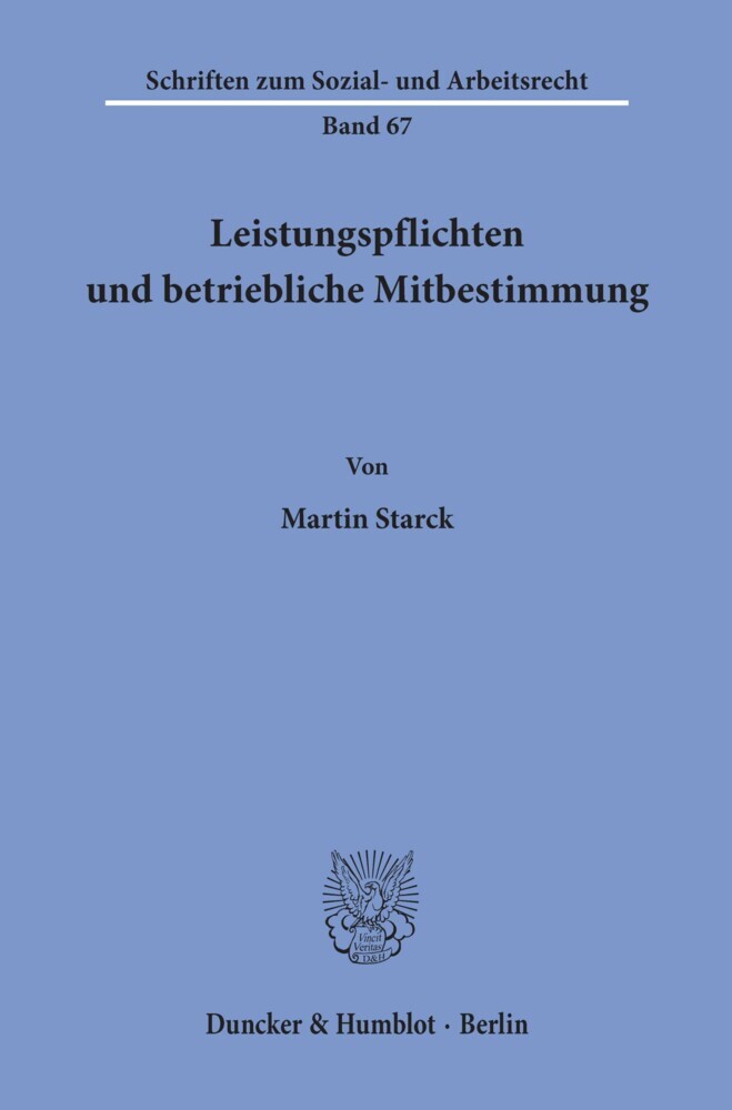 Leistungspflichten und betriebliche Mitbestimmung. main product photo