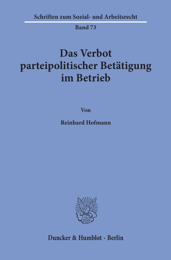 Das Verbot parteipolitischer Betätigung im Betrieb. main product photo