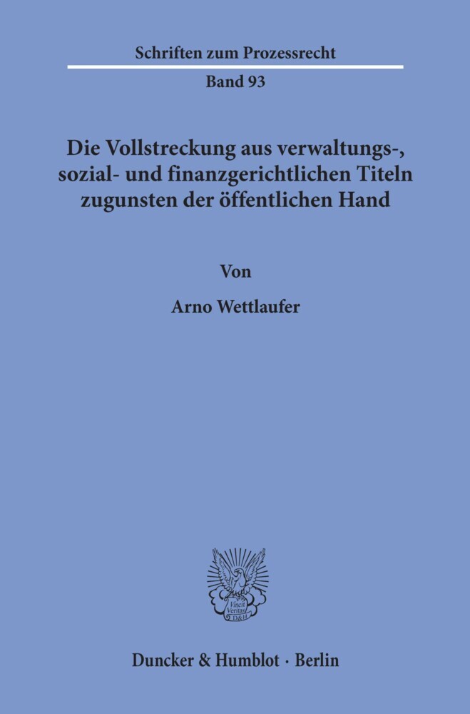 Die Vollstreckung aus verwaltungs-, sozial- und finanzgerichtlichen Titeln zugunsten der öffentlichen Hand. main product photo