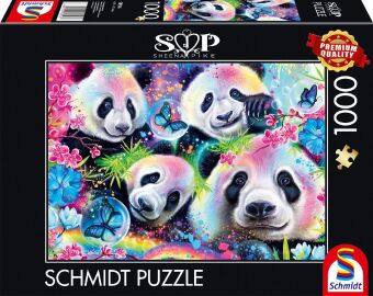 Neon Blumen-Pandas