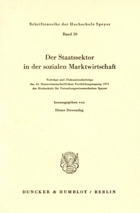 Der Staatssektor in der sozialen Marktwirtschaft.
