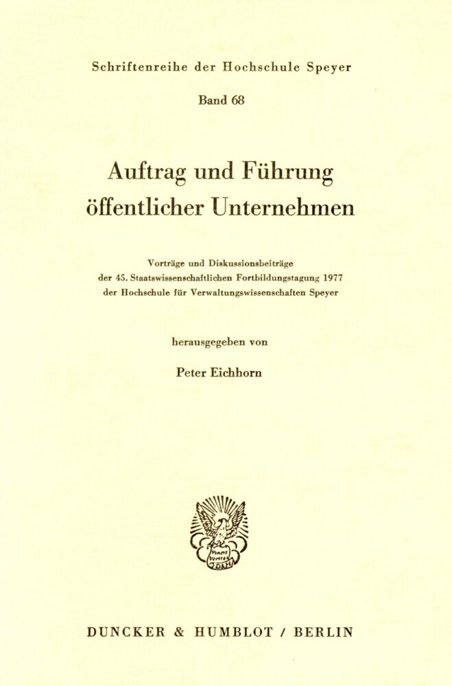 Auftrag und Führung öffentlicher Unternehmen. main product photo