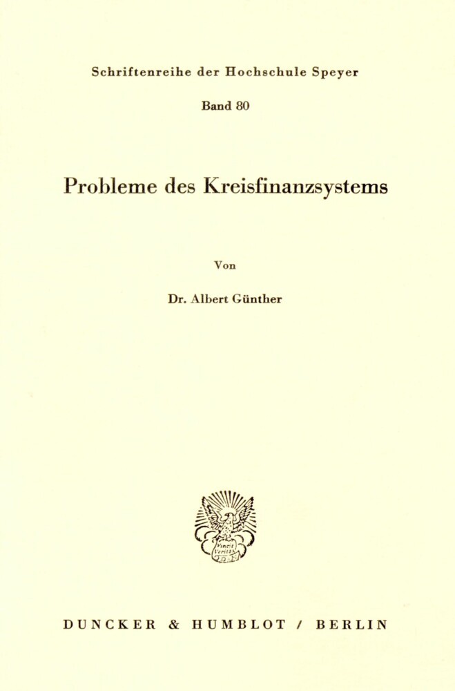 Probleme des Kreisfinanzsystems. main product photo