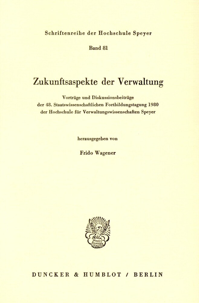 Zukunftsaspekte der Verwaltung. main product photo