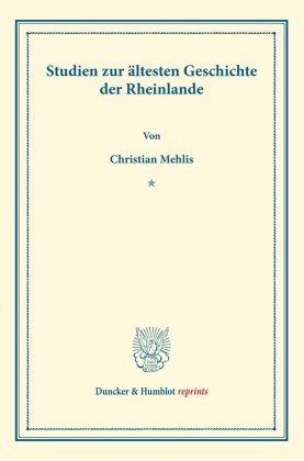 Studien zur ältesten Geschichte der Rheinlande.