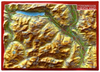 Ferienregion Heidiland, Reliefpostkarte