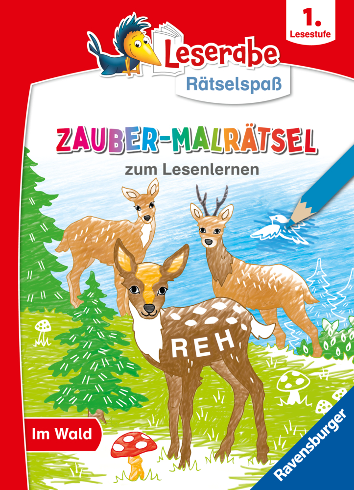 Leserabe Rätselspaß - Zauber-Malrätsel zum Lesenlernen: Im Wald (1. Lesestufe) main product photo