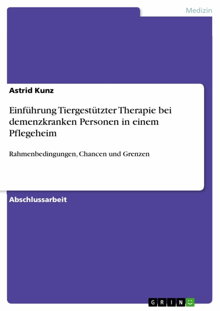 Einführung Tiergestützter Therapie bei demenzkranken Personen in einem Pflegeheim main product photo